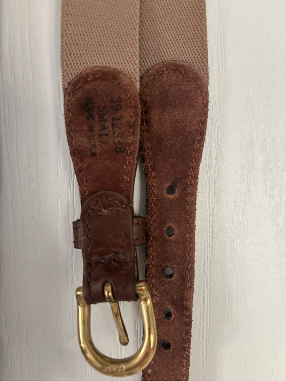 3 Classic Leather-Trim Women's Belts - White, Brown, Navy - Picture 5 of 5